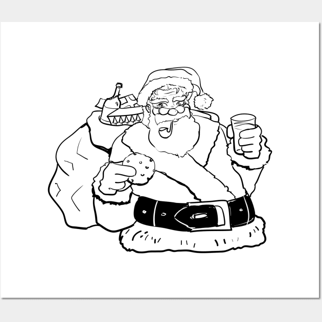 Outline Santa Wall Art by SWON Design